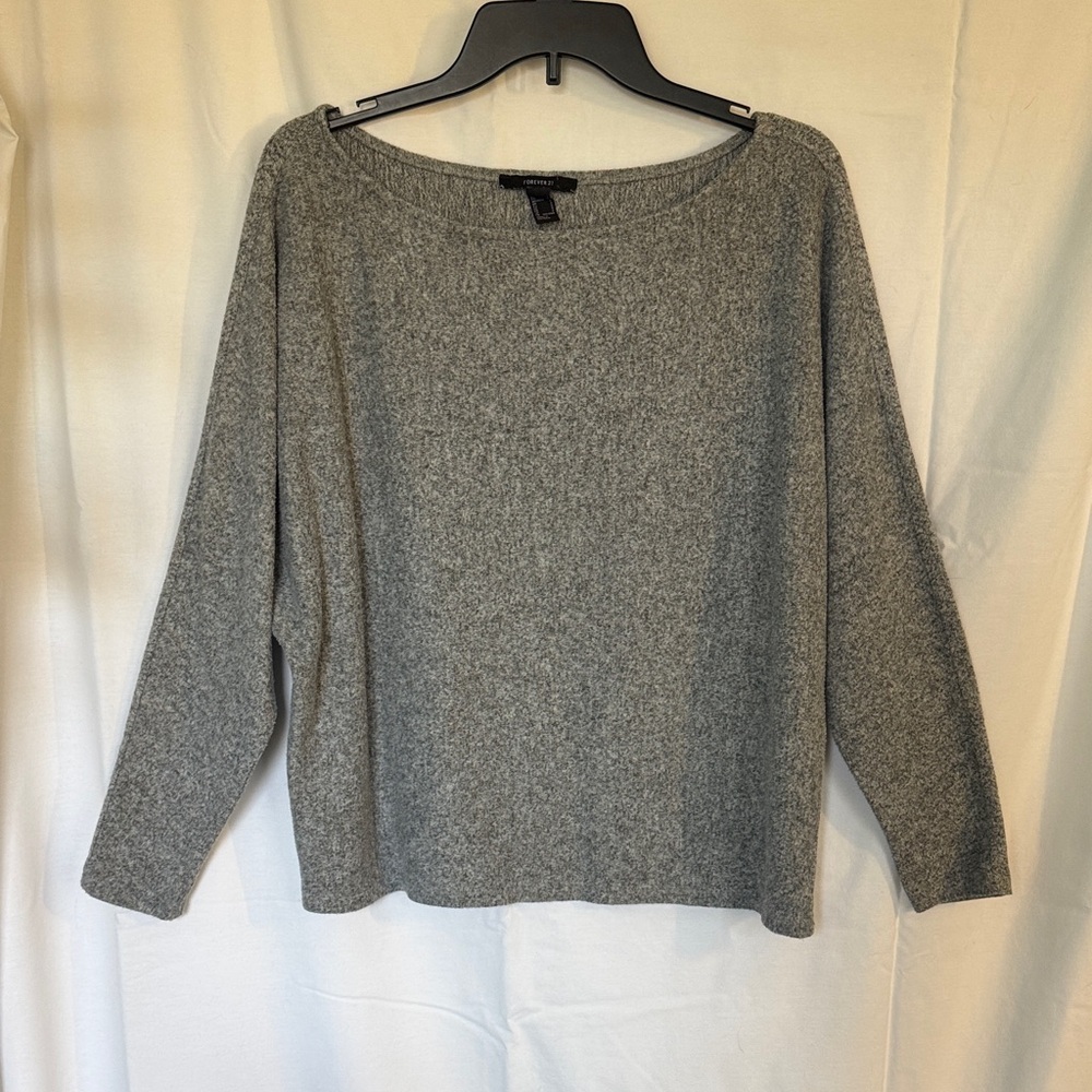 Forever 21 Gray Women's Boat Neck Sweater